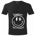 Tricou negru copii,  Zambeste, Isus te iubeste!